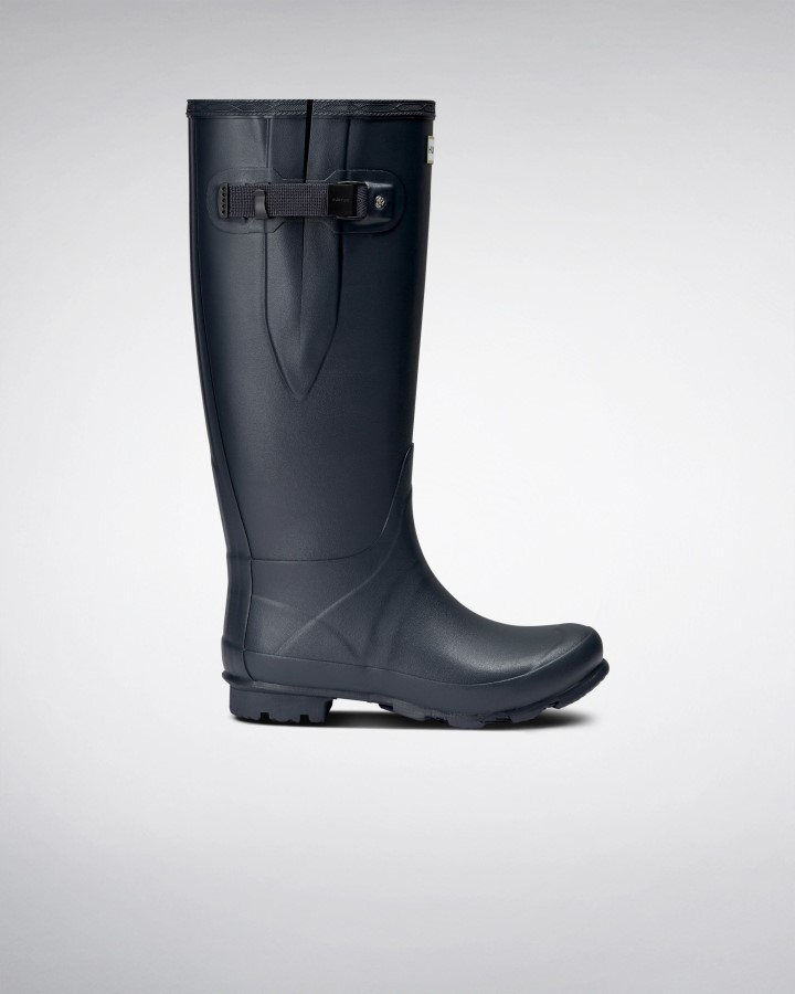 Botas De Lluvia Hunter Norris Field Wide Fit Azul Marino