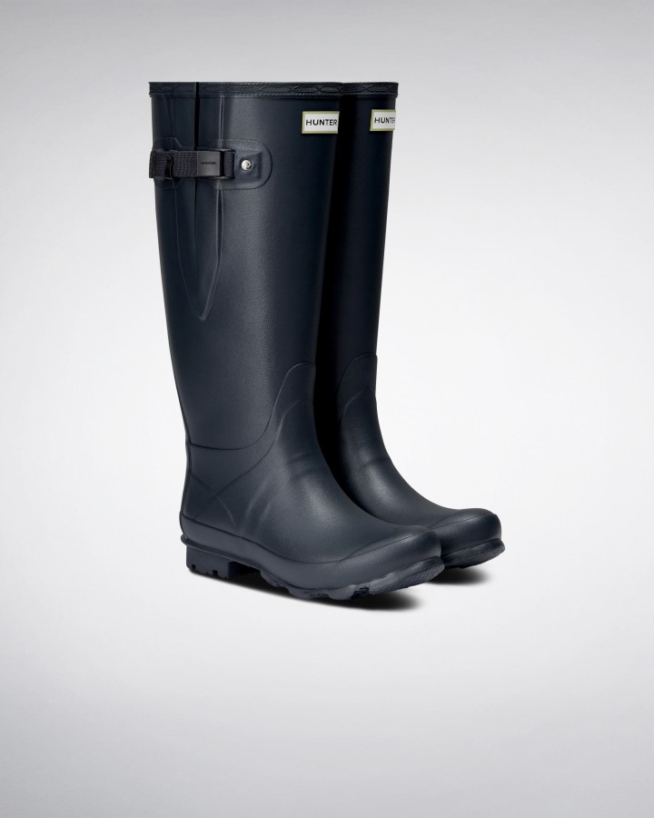Botas De Lluvia Hunter Norris Field Wide Fit Azul Marino