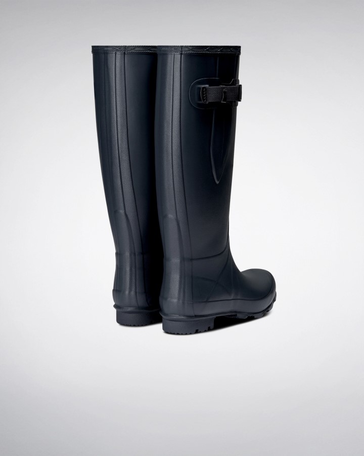 Botas De Lluvia Hunter Norris Field Wide Fit Azul Marino