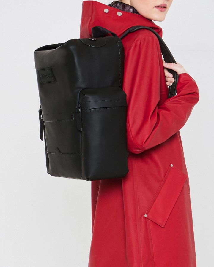 Mochila Hunter Top Clip - Cuero Engomado Negro