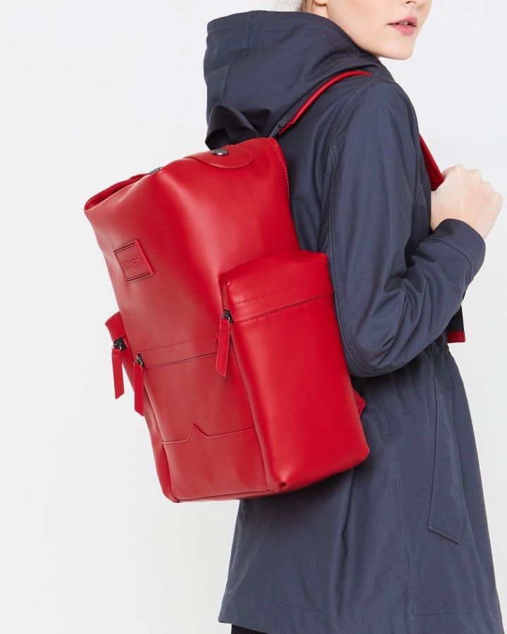 Mochila Hunter Top Clip - Cuero Engomado Rojo Militar