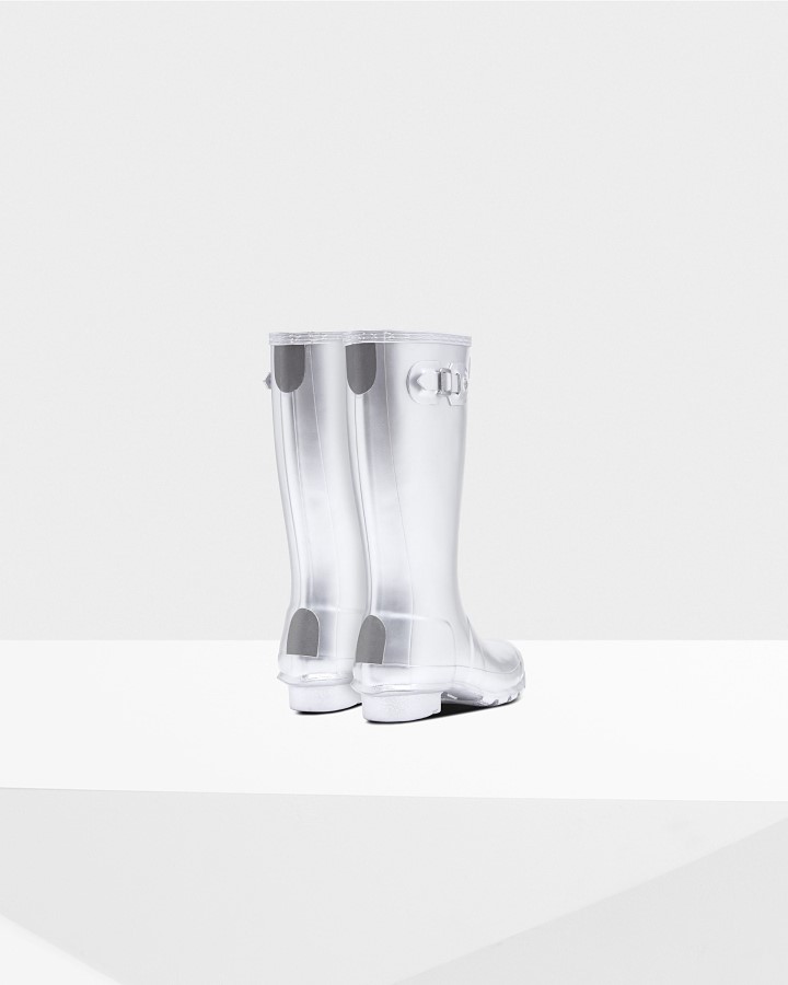 Botas De Lluvia Hunter Big Kids (5-11 Años) Metalizadas Plateadas