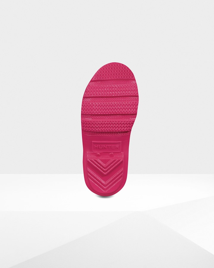 Botas De Lluvia Brillantes Para Niños Pequeños (2-6 Años) De Hunter Original Rosa Brillante