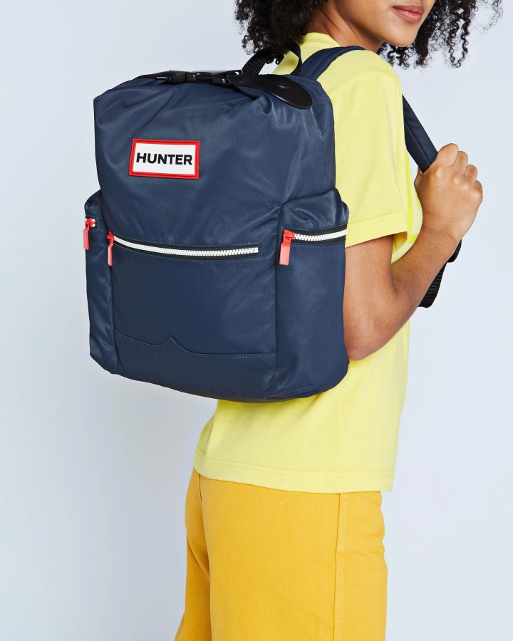 Mochila Hunter Con Clip En La Parte Superior - Nailon Azul Marino