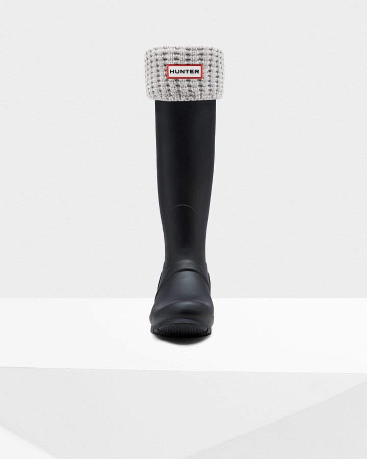 Calcetines Hunter Waffle Cuff Para Botas Altas Hunter Blanco-gris Pálido