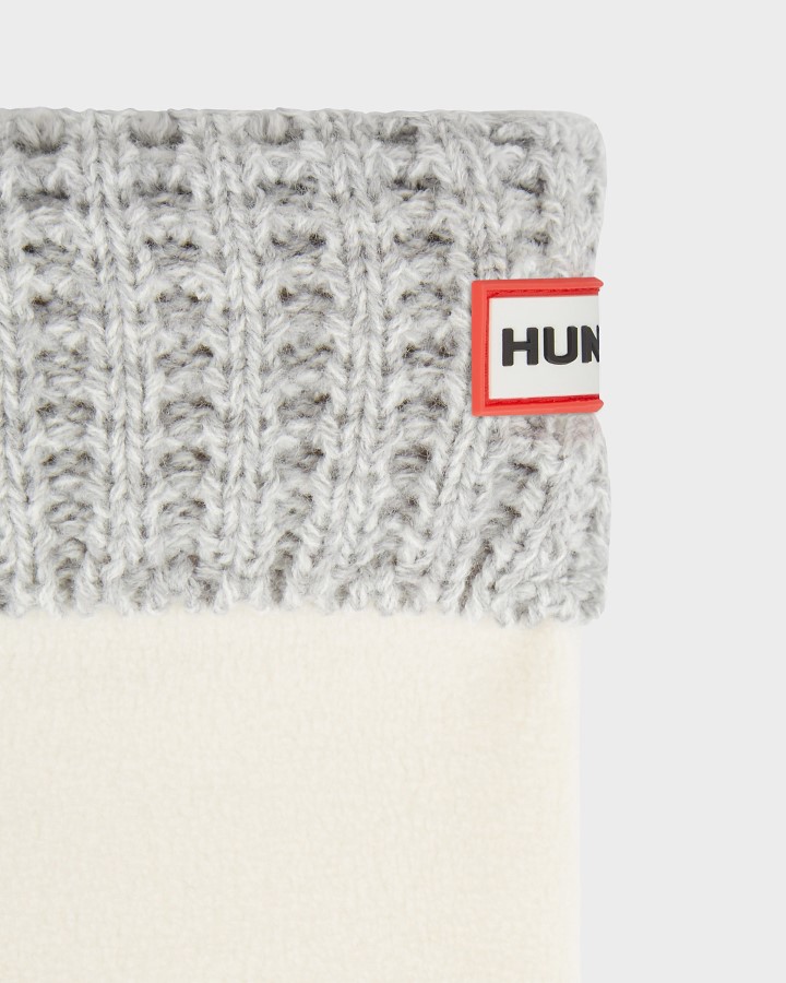 Calcetines Hunter Waffle Cuff Para Botas Altas Hunter Blanco-gris Pálido