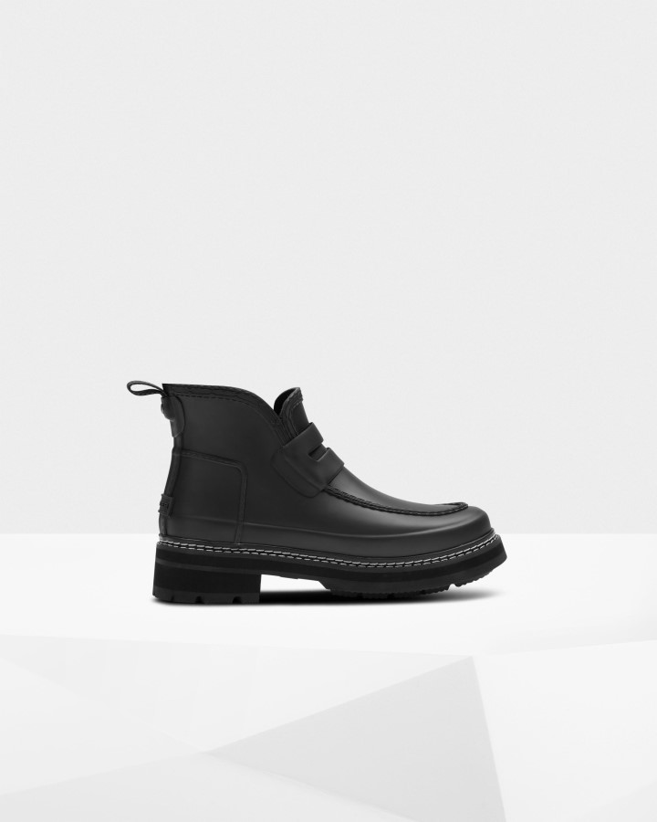 Hunter Botas Mocasines De Mujer Con Detalle De Puntadas Refinadas Negras