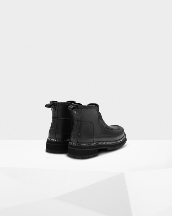 Hunter Botas Mocasines De Mujer Con Detalle De Puntadas Refinadas Negras