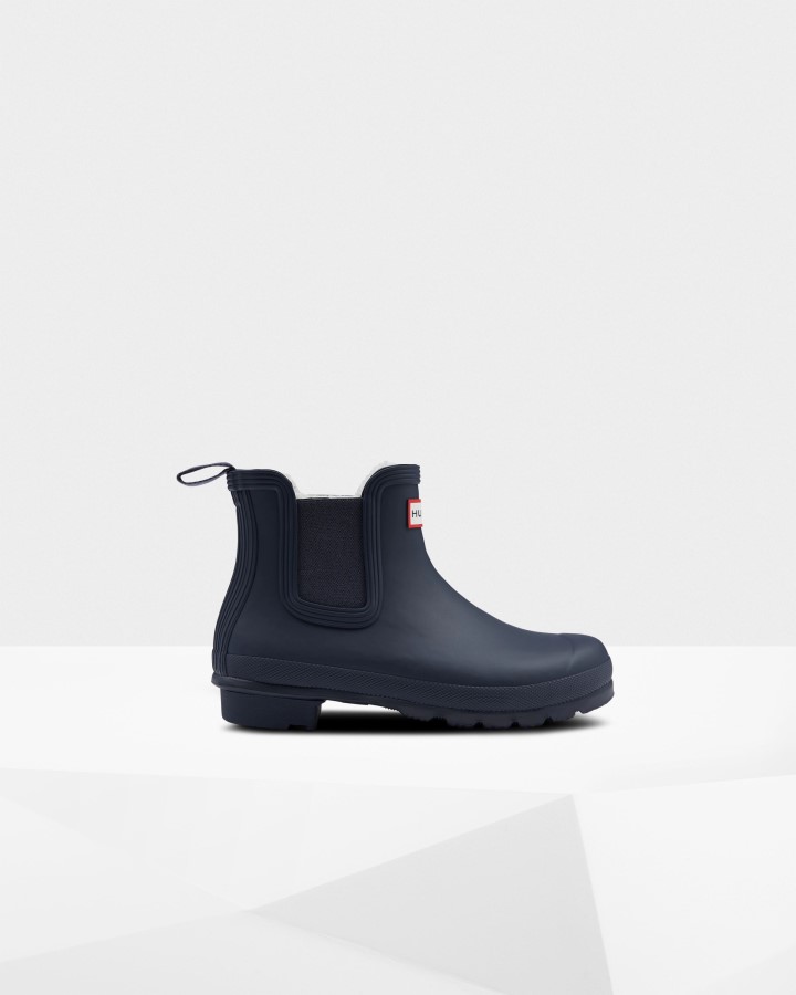Hunter Botas Chelsea Con Aislamiento Para Mujer Azul Marino