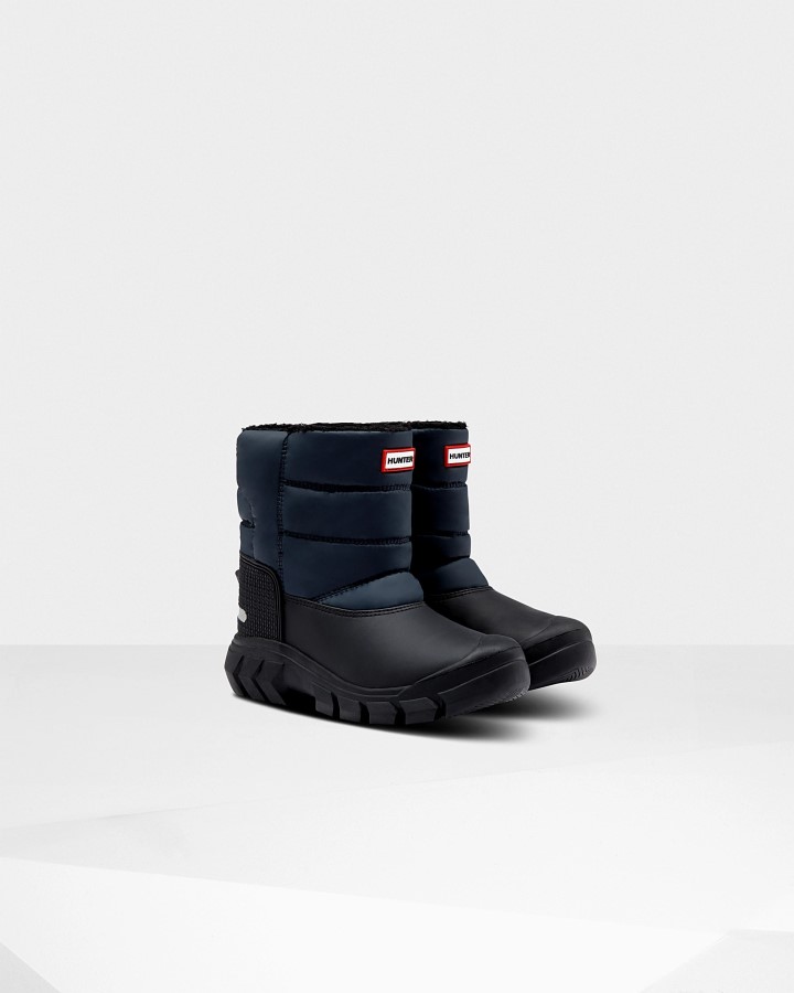 Hunter Botas De Nieve Con Aislamiento Para Niños Grandes (5-10 Años) Azul Marino-negro