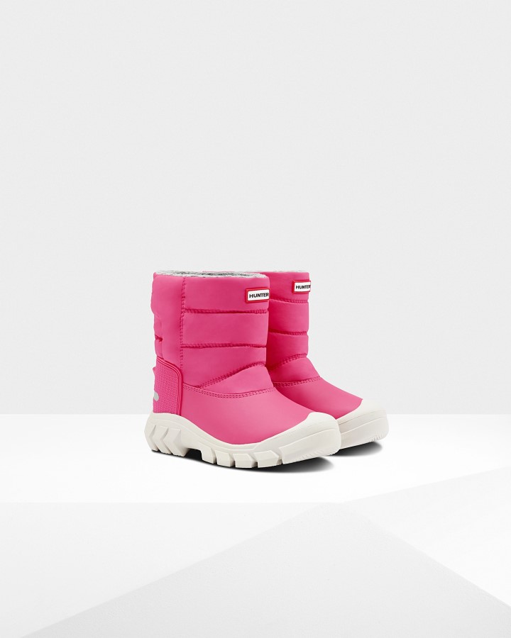 Hunter Botas De Nieve Con Aislamiento Para Niños Grandes (5-10 Años) Rosa Brillante
