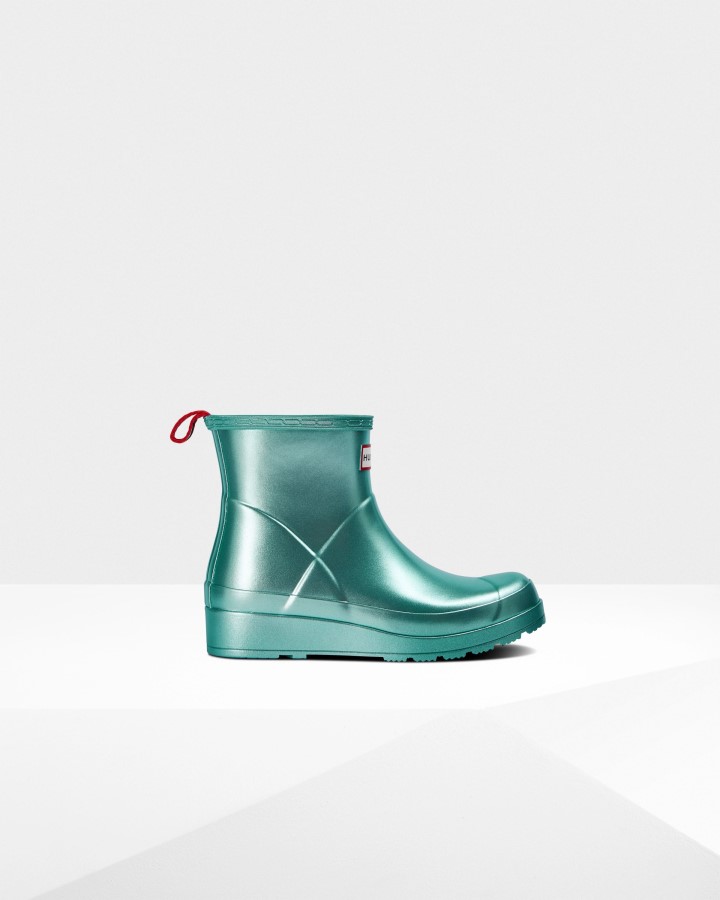 Botas De Lluvia Hunter Mujer Play Short Nebula Abeto Azul