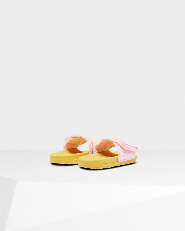 Chanclas Ajustables Con Logo De Toalla De Rizo Para Mujer Hunter Foxglove Pink-primrose Yellow