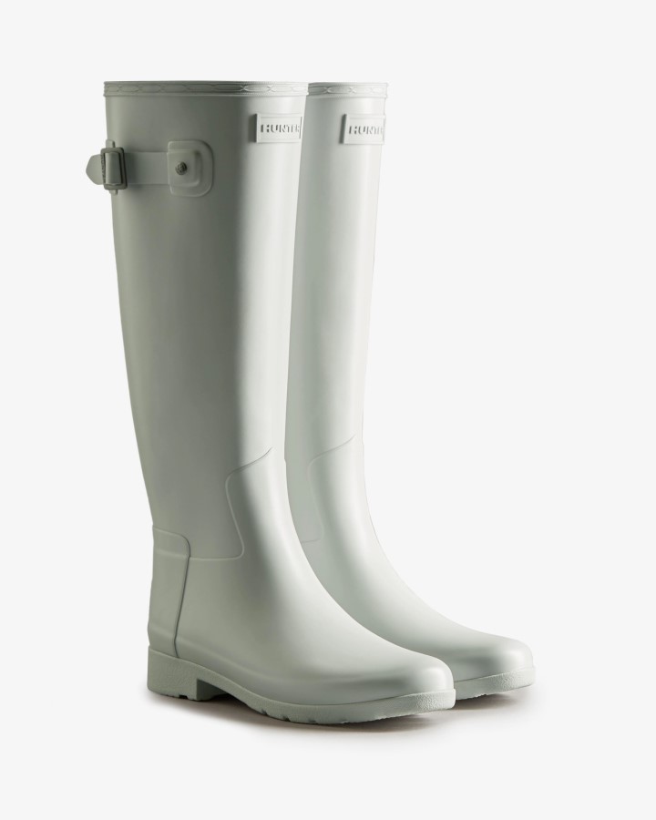 Hunter Botas De Lluvia Altas Y Refinadas Para Mujer, Color Gris Esmerilado