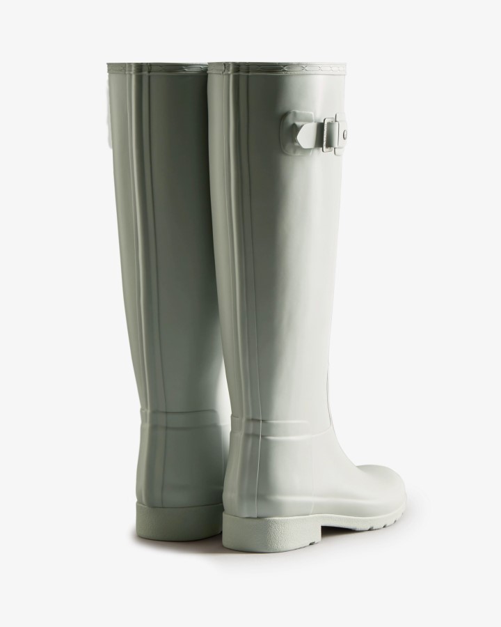 Hunter Botas De Lluvia Altas Y Refinadas Para Mujer, Color Gris Esmerilado