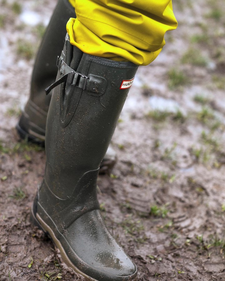 Hunter Botas De Lluvia Balmoral Ajustables De Neopreno De 3 Mm Para Hombre, Verde Oliva Oscuro
