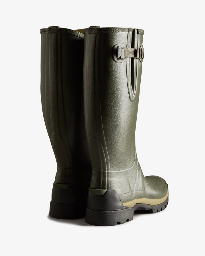 Hunter Botas De Lluvia Balmoral Ajustables De Neopreno De 3 Mm Para Hombre, Verde Oliva Oscuro