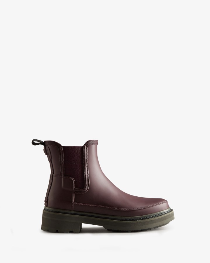 Hunter Botas Chelsea Para Mujer Con Detalles De Puntadas Refinadas Castaño Corteza Marrón