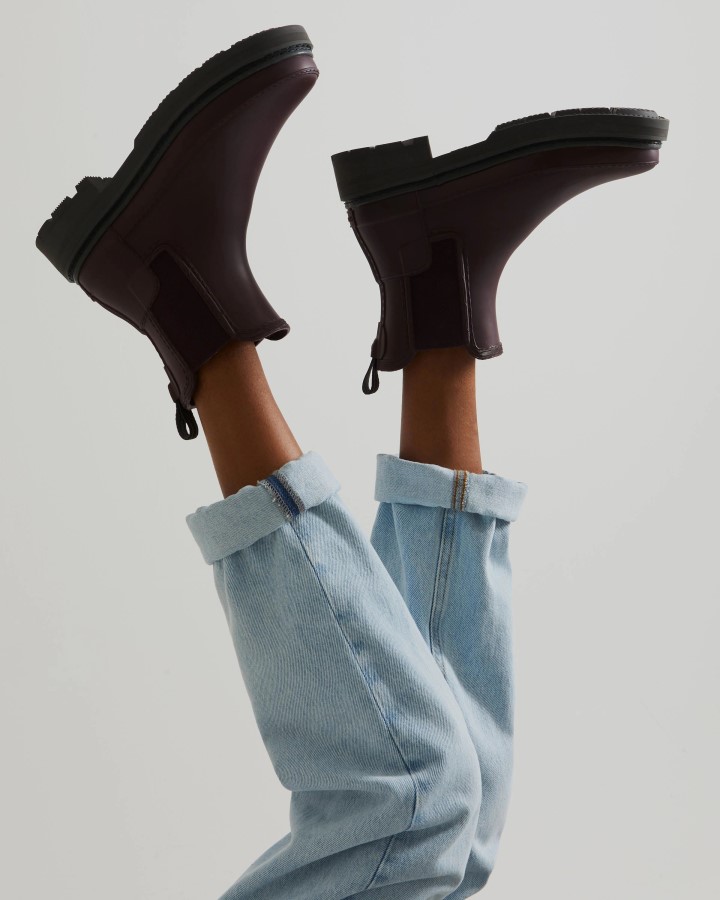 Hunter Botas Chelsea Para Mujer Con Detalles De Puntadas Refinadas Castaño Corteza Marrón