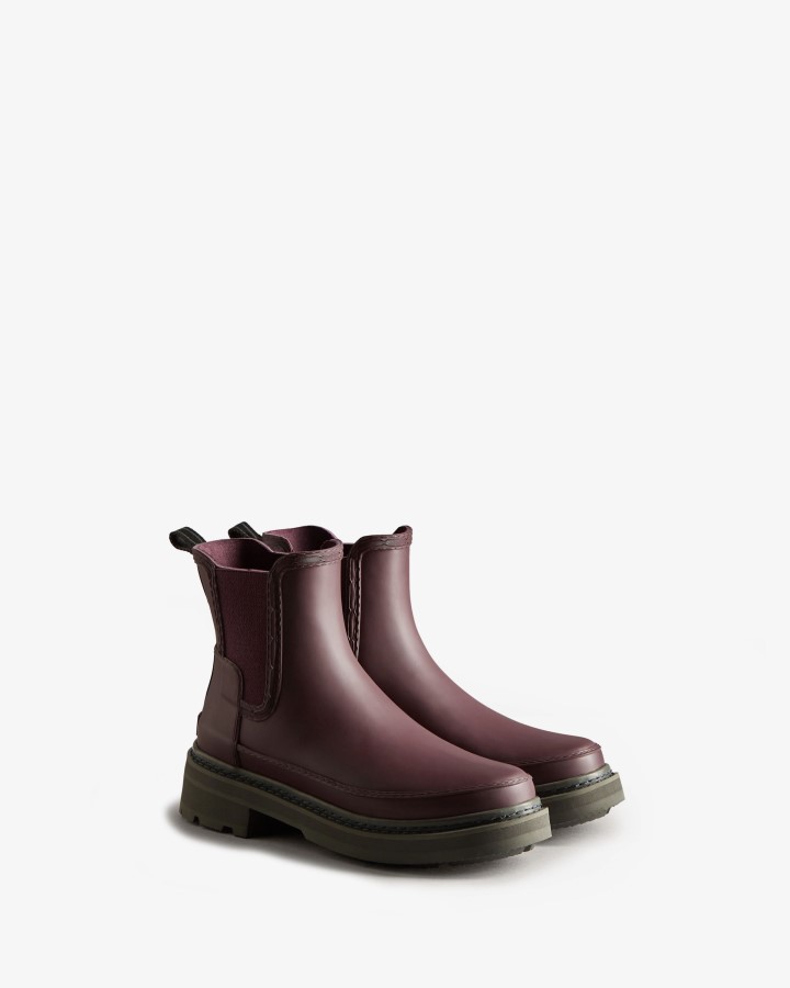 Hunter Botas Chelsea Para Mujer Con Detalles De Puntadas Refinadas Castaño Corteza Marrón