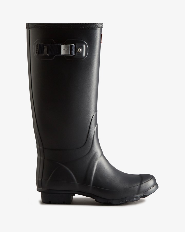 Botas De Lluvia De Pierna Ancha Hunter Huntress Para Mujer Azul Marino