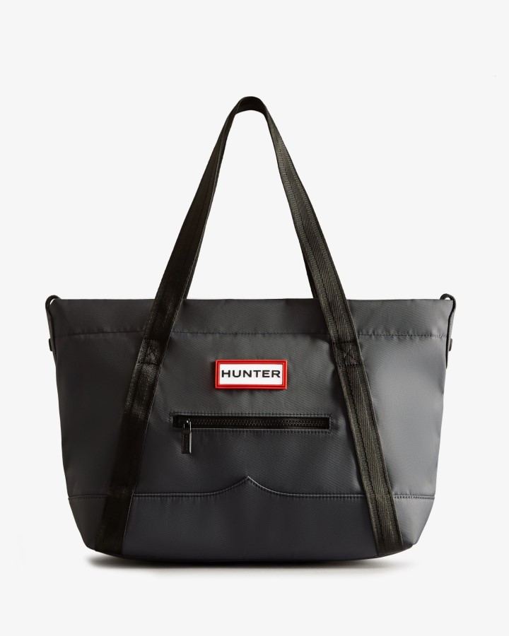 Bolso Tote Mediano Hunter De Nailon Con Clip En La Parte Superior Azul Marino