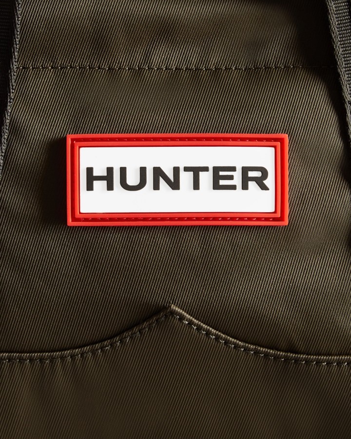 Minibolso Tote Hunter De Nailon Con Clip En La Parte Superior Verde Oliva Oscuro