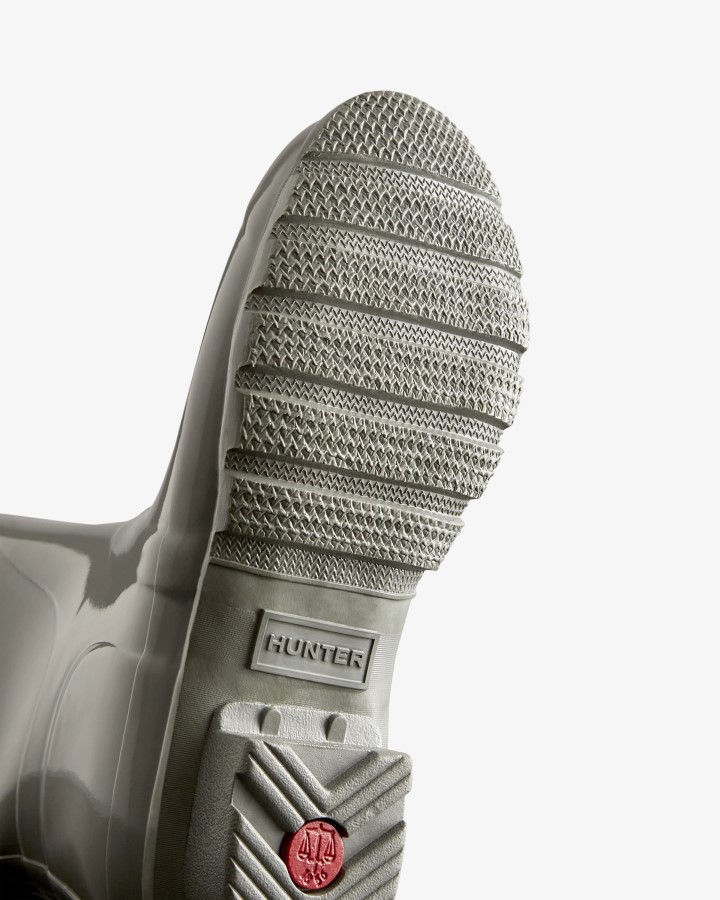 Botas De Lluvia Hunter Mujer Tall Gloss Original Gris Docker