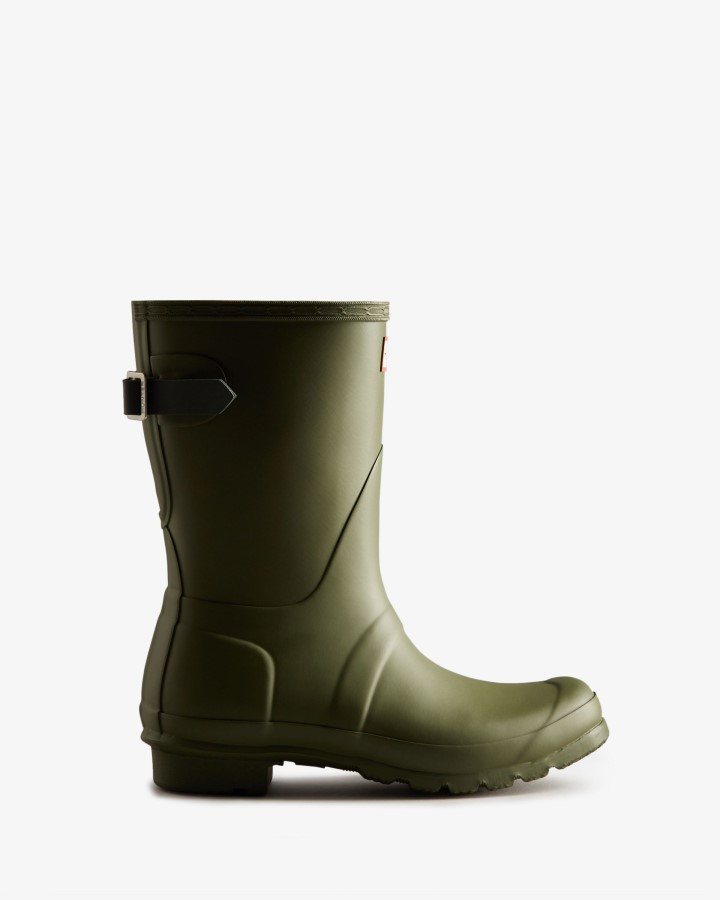 Botas De Lluvia Mujer Hunter Corta Espalda Ajustable Ismarken Oliva-ártico Verde Musgo
