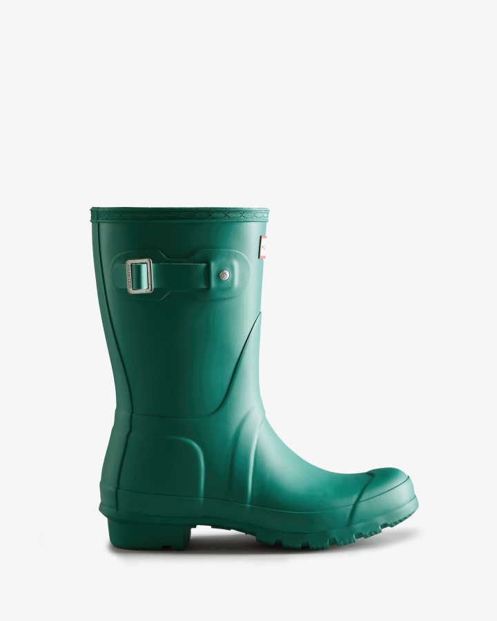 Botas De Lluvia Cortas Originales Para Mujer Hunter Verde Azulado Thaw