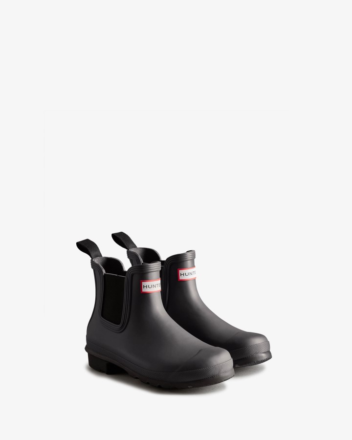 Botas Chelsea Originales De Mujer Hunter En Dos Tonos Negro Hielo-negro