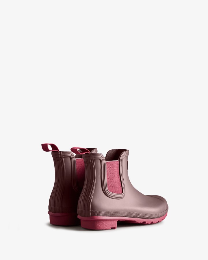 Hunter Botas Chelsea Originales Mujer Castaño Corteza Marron-hayes Burdeos