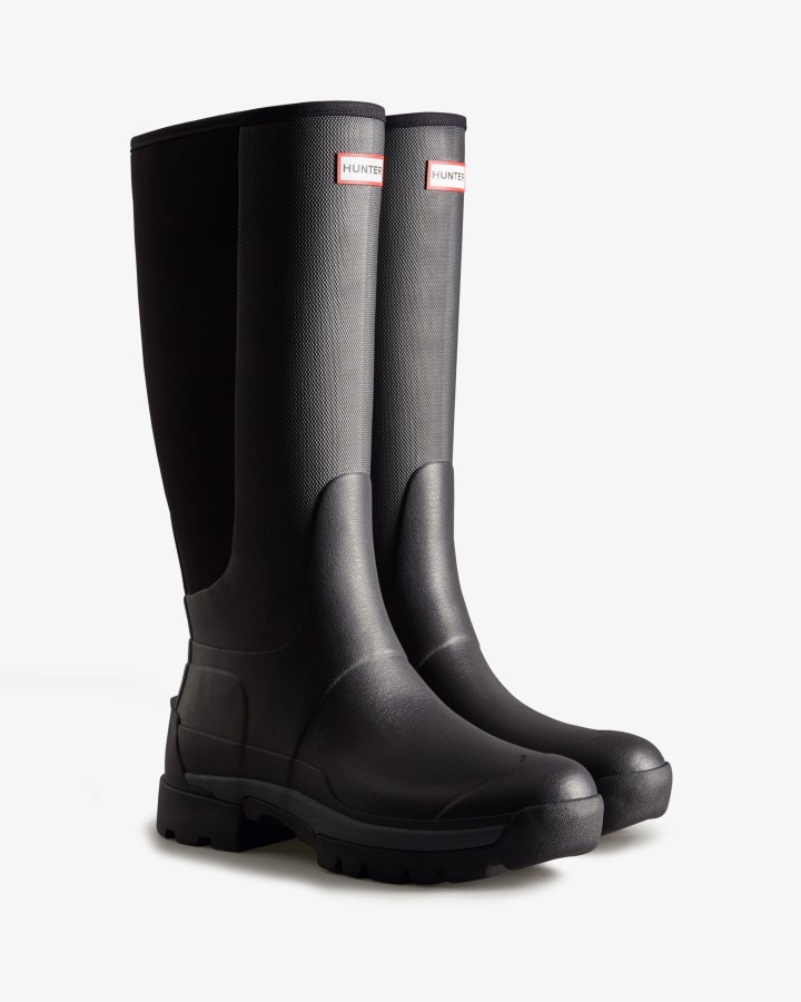 Hunter Balmoral Field Hybrid - Botas De Lluvia Para Hombre, Color Negro
