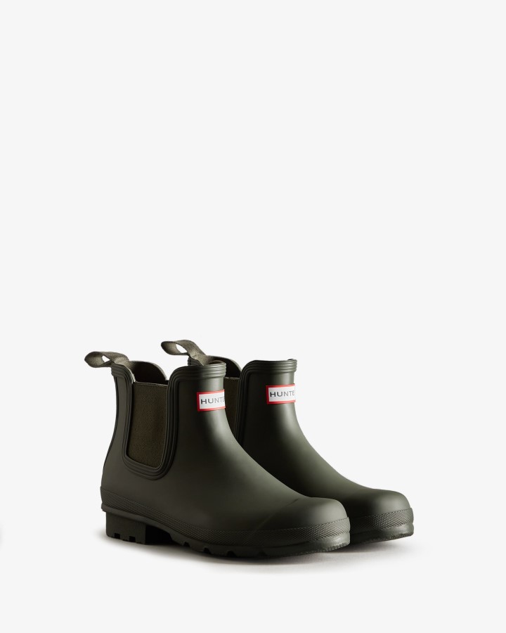 Botas Chelsea Originales De Hunter Para Hombre Verde Oliva Oscuro