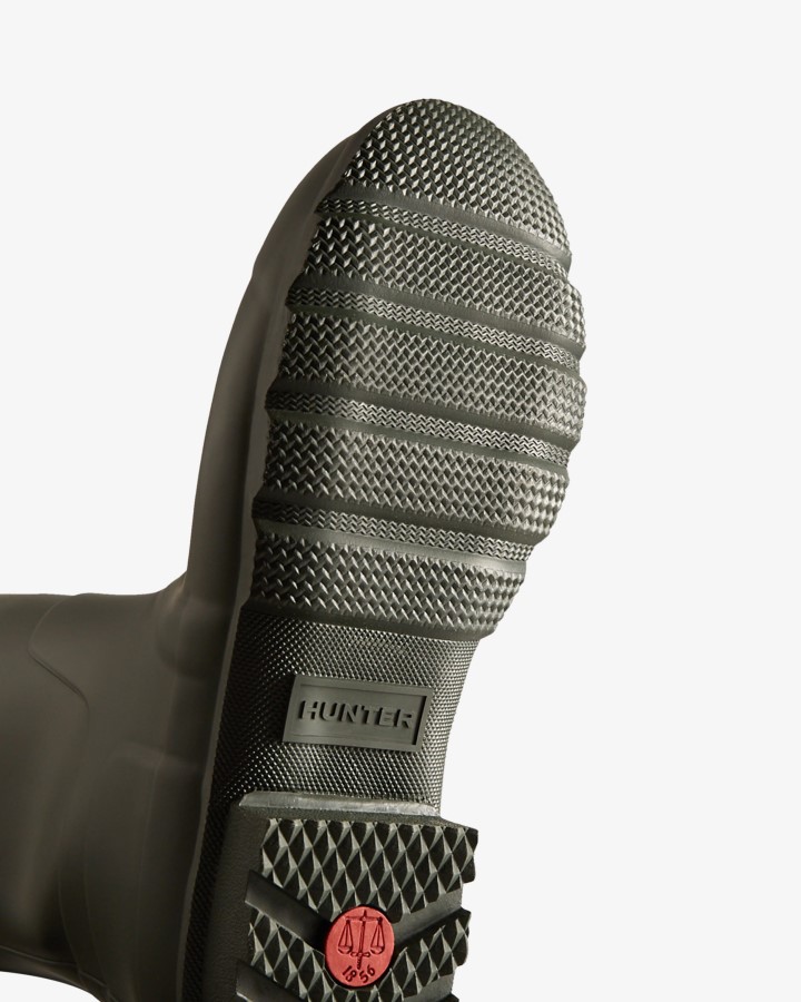Hunter Botas De Lluvia Altas Ajustables En Los Lados Para Hombre Verde Oliva Oscuro