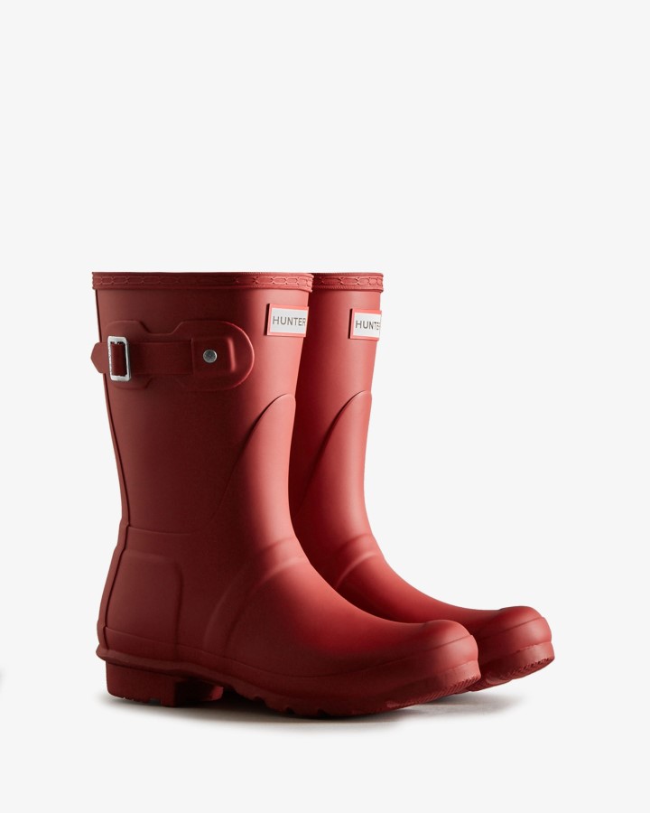 Botas De Agua Cortas Mujer Hunter Original Rojo Militar