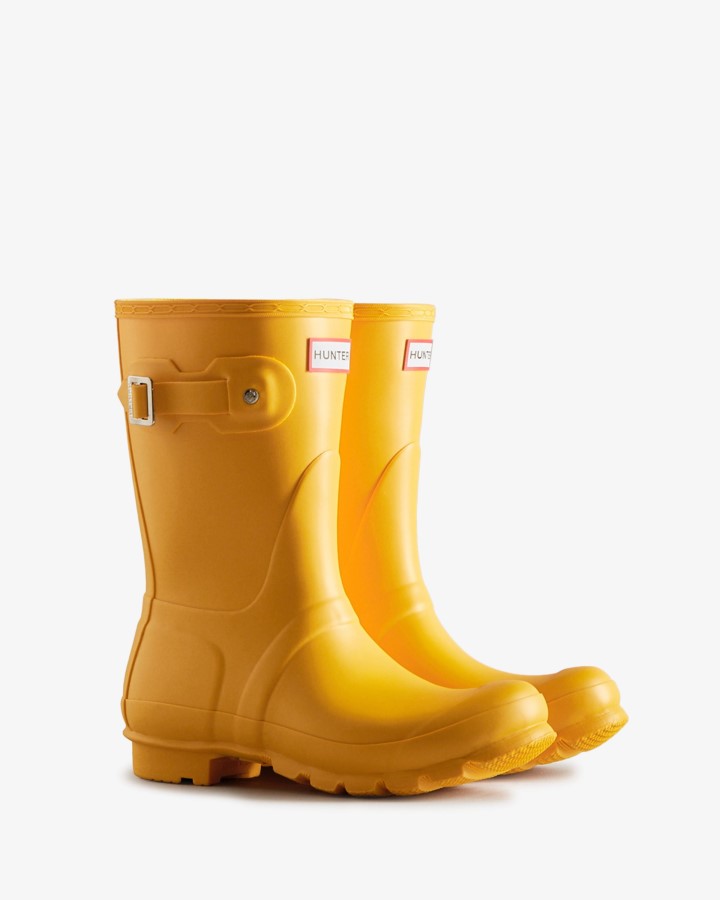 Botas De Agua Cortas Originales Mujer Hunter Amarillo