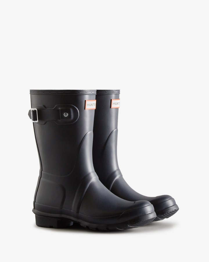Botas De Agua Cortas Mujer Hunter Original Azul Marino