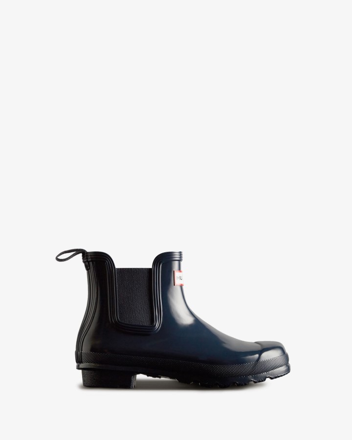 Hunter Botas Chelsea Originales Para Mujer En Color Azul Marino