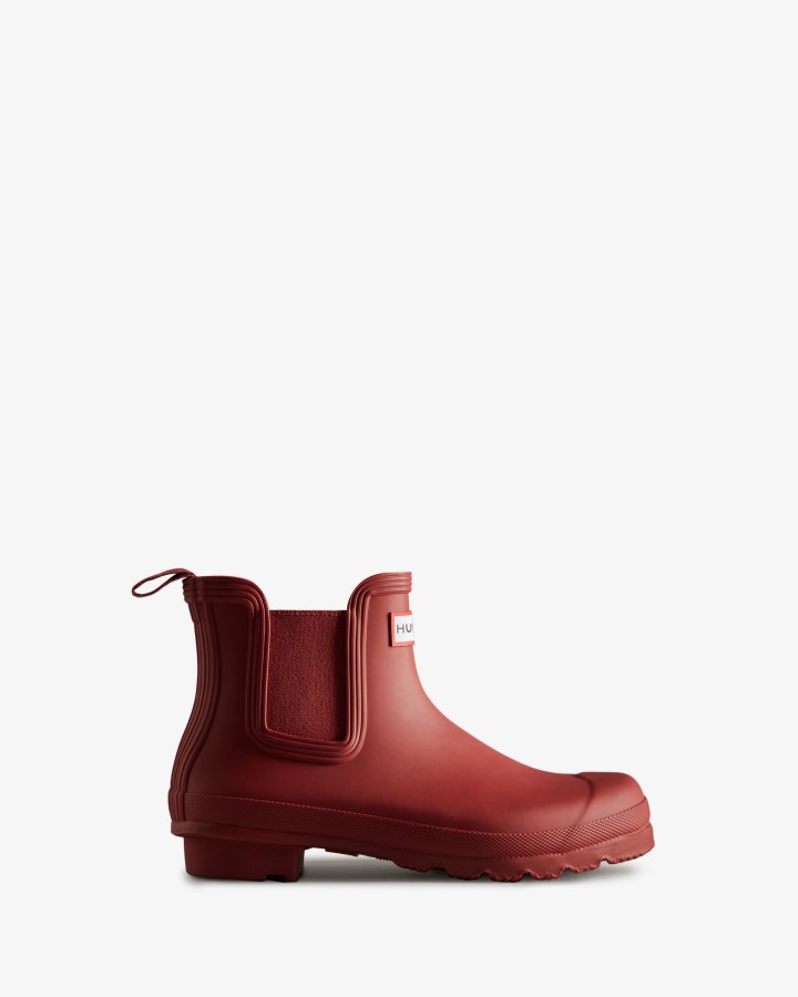 Botas Chelsea Originales Hunter Mujer Rojo Militar