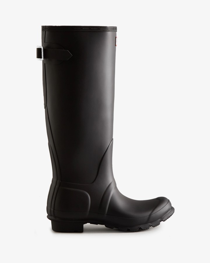 Hunter Botas De Agua Ajustables Con Espalda Alta Para Mujer Negras