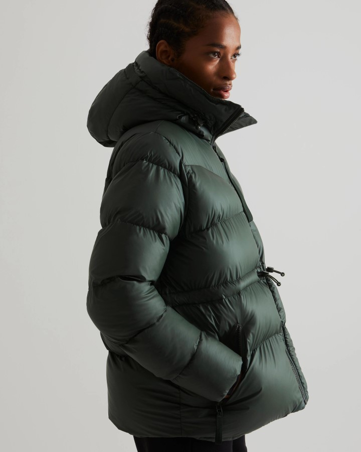 Chaqueta Acolchada Acampanada Con Aislamiento De Goma Para Mujer Hunter Verde Musgo ártico
