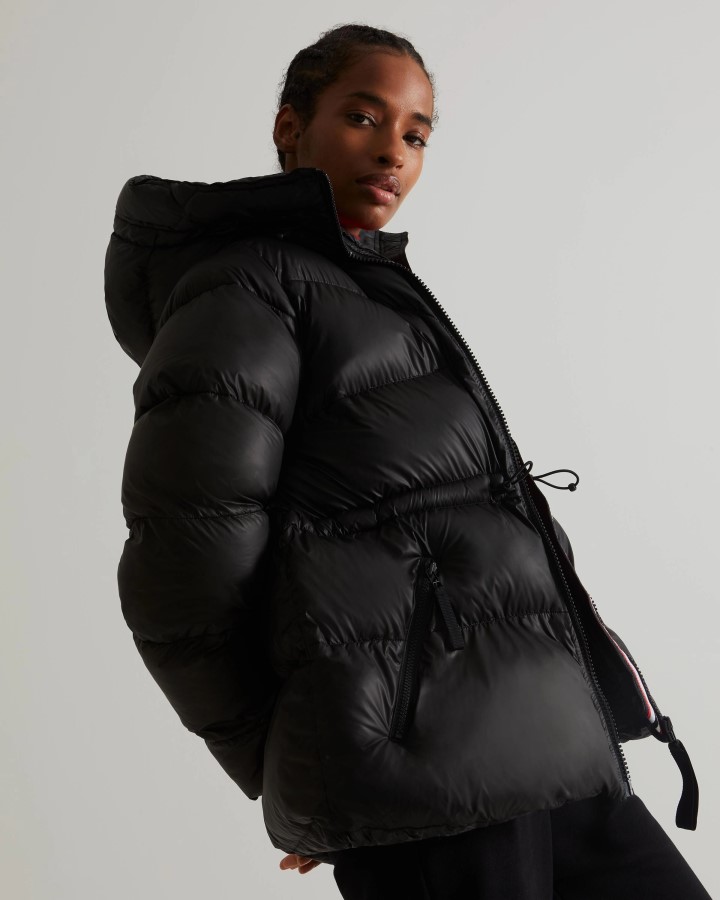 Chaqueta Acolchada Acampanada Con Aislamiento De Goma Para Mujer Hunter Negra
