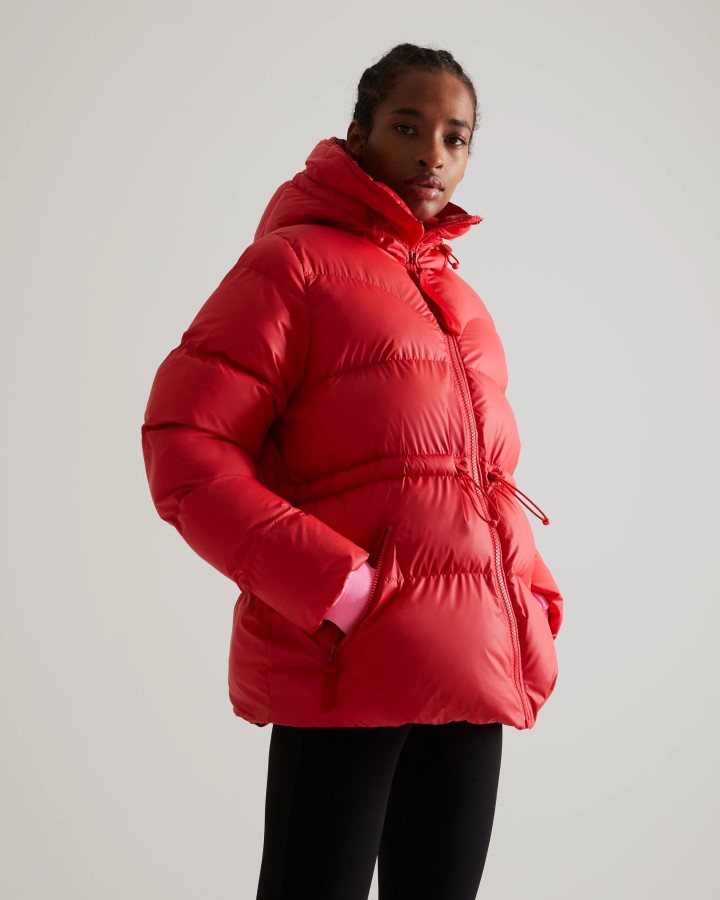 Hunter Chaqueta Acolchada Acampanada Con Aislamiento De Goma Para Mujer Red Chill