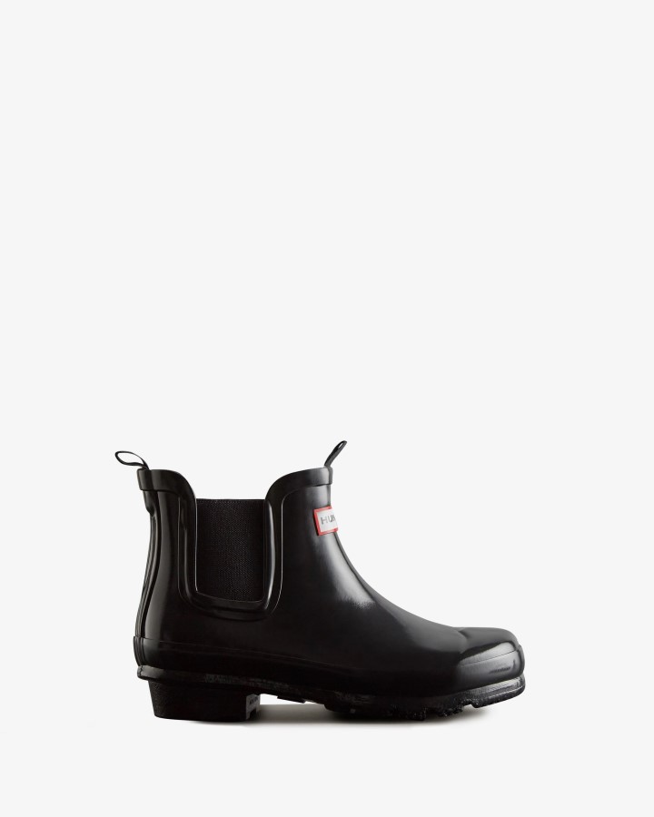 Hunter Big Kids (5-11 Años) Gloss Botas Chelsea Negro
