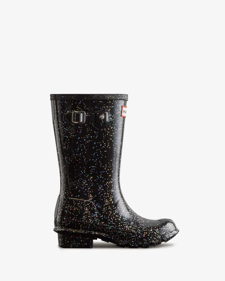 Botas De Agua Hunter Big Kids (5-11 Años) Con Purpurina Gigante Negro