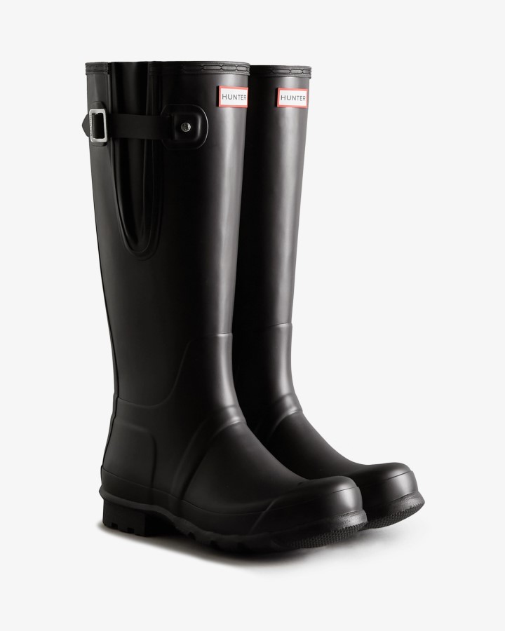 Hunter Botas De Lluvia Ajustables Laterales Altas Para Hombre Negras