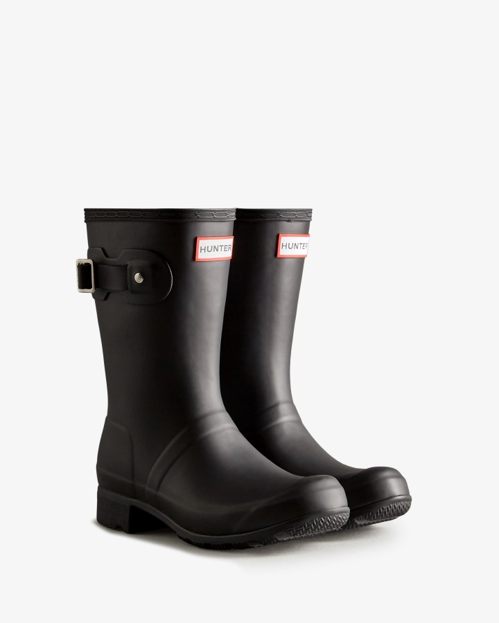 Botas De Agua Cortas Y Plegables Para Mujer Hunter Tour Negro