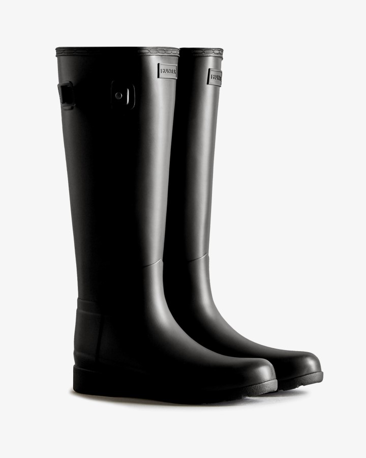 Botas De Lluvia Altas Y Refinadas Para Mujer Hunter Negras