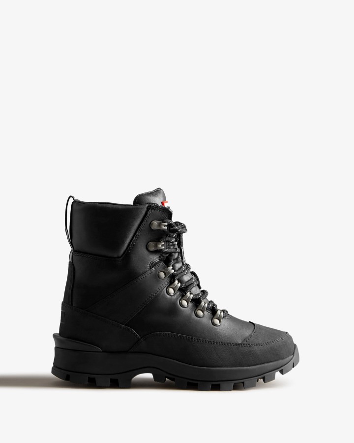 Hunter Botas De Comando De Cuero Aisladas Para Mujer Negras